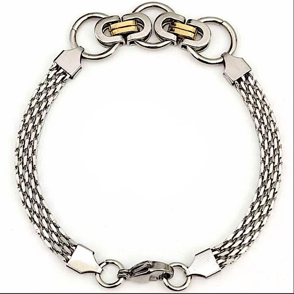 BIKER CHAIN, MECHANIC STAINLESS STEEL CHAIN BRACELET - Picture 4 of 6